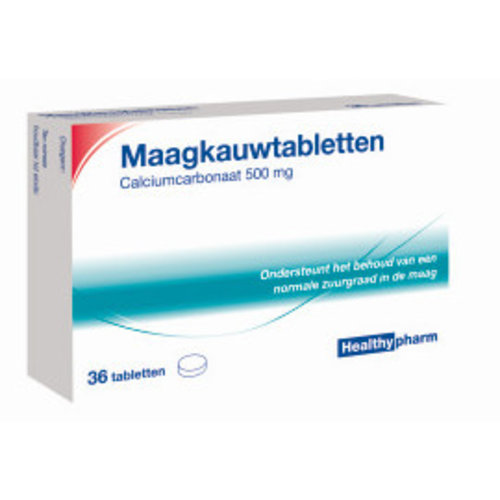 Healthypharm Healthypharm Maagtabletten Calciumcarbonaat - 36 Stuks