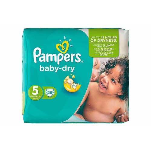 Pampers Pampers Baby Dry Junior Midpack 5 11-25 Kg -26 Stuks
