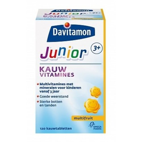 Davitamon Davitamon Junior 3+ Kauwvitamine Multifruit - 120 Stuks