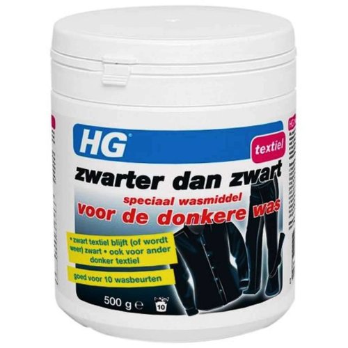 Hg Hg Zwarter Dan Zwart Speciaal Wasmiddel Donkere Was - 500 Gram Hg Hg Zwarter Dan Zwart Speciaal Wasmiddel Donkere Was - 500 Gram