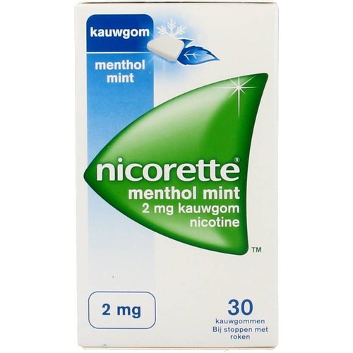 Nicorette Nicorette Kauwgom Mentholmint 2 Mg - 30 Stuks