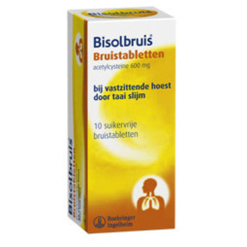 Bisolbruis Bisolbruis 600 Bruistabletten - 10 Tabletten Bisolbruis Bisolbruis 600 Bruistabletten - 10 Tabletten
