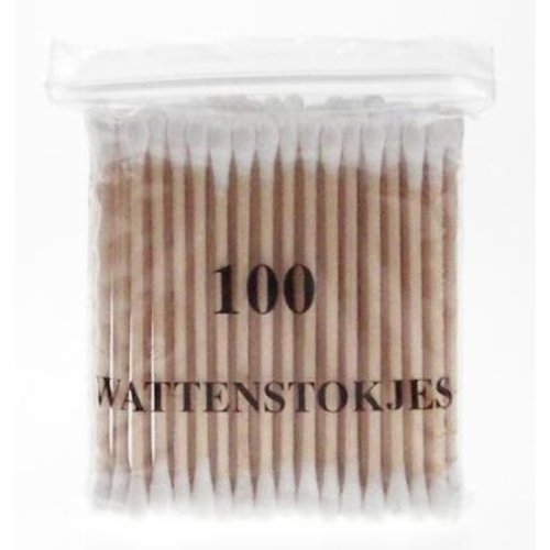 Wattenstaafjes Wattenstaafjes Hout - 100 Stuks