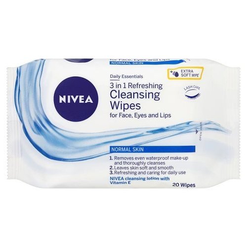 Nivea Nivea 3 In 1 Frissende Reingsdoekjes Normale Huid - 20 Stuks Nivea Nivea 3 In 1 Frissende Reingsdoekjes Normale Huid - 20 Stuks