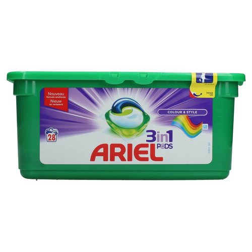 Ariel Ariel Wasmiddel 3 In 1 Pods Colour & Style - 28 Stuks Ariel Ariel Wasmiddel 3 In 1 Pods Colour & Style - 28 Stuks