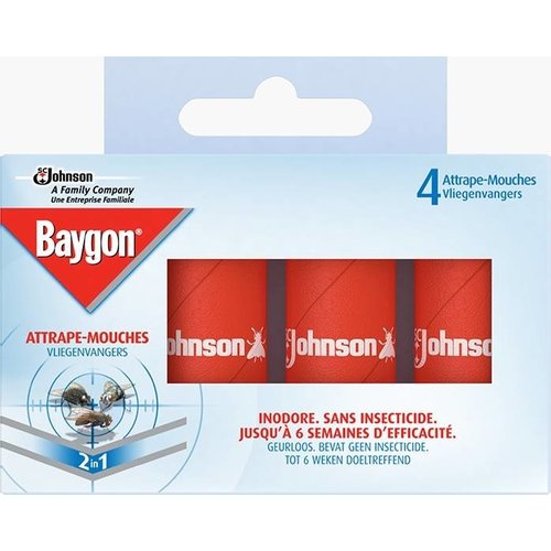 Baygon Baygon Vliegenvangers - 4 Stuks Baygon Baygon Vliegenvangers - 4 Stuks