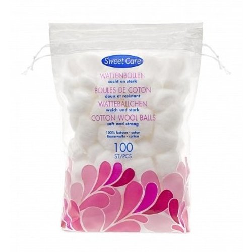 Sweet care Sweet Care Wattenbollen Wit - 100 Stuks Sweet care Sweet Care Wattenbollen Wit - 100 Stuks