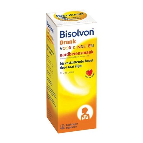 Bisolvon Bisolvon Elixer Kind 4 Mg/5ml Aardbei - 125 Ml