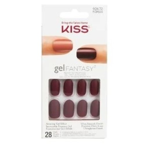 Kiss Kiss Gel Fantasy Bordeaux Nagels 28 Stuks