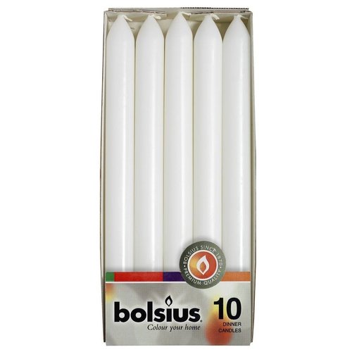 Bolsius Bolsius Kaarsen Wit 10 Stuks Bolsius Bolsius Kaarsen Wit 10 Stuks