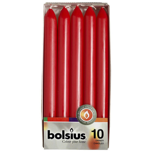 Bolsius Bolsius Kaarsen Rood 10 Stuks Bolsius Bolsius Kaarsen Rood 10 Stuks