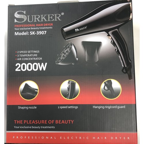 Surker Surker Professional Hair Dryer 2000w Modelsk-3907 Surker Surker Professional Hair Dryer 2000w Modelsk-3907