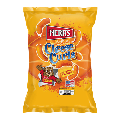 Herr's Herr's - Baked Cheese Curls Chips 198,5 Gram Herr's Herr's - Baked Cheese Curls Chips 198,5 Gram