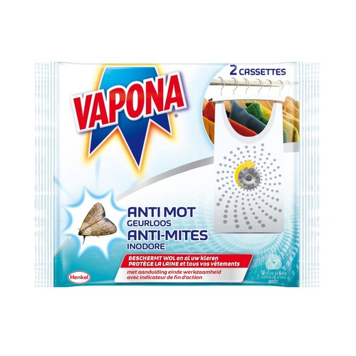 Vapona Vapona Geurloos - Anti Mot 2 Stuks Vapona Vapona Geurloos - Anti Mot 2 Stuks