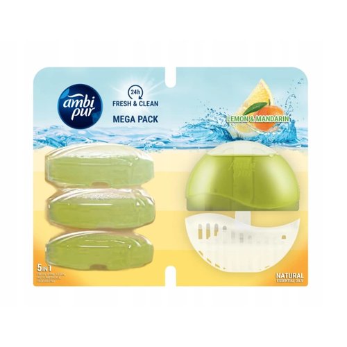 Ambi Pur Ambi Pur Toilet Flush 55ml Starter+3x55ml Refill Lemon&Mandarine Ambi Pur Ambi Pur Toilet Flush 55ml Starter+3x55ml Refill Lemon&Mandarine