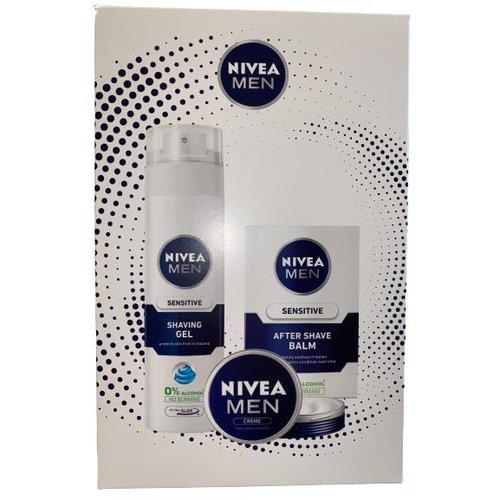 Nivea Nivea Giftset As Balm 100ml+Shaving Gel 200ml+Cream 75ml Sensitive For Men