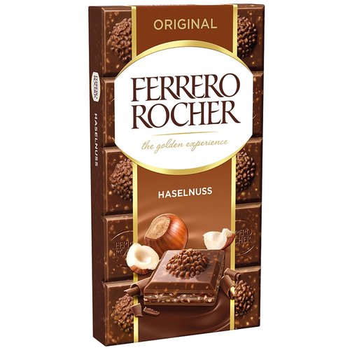 Ferrero Rocher Ferrero Rocher - Hazelnoot Chocolade Reep 90g Ferrero Rocher Ferrero Rocher - Hazelnoot Chocolade Reep 90g