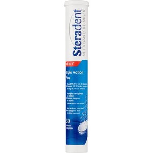 Steradent Steradent Triple Action Plus - Reiniginstabletten 30 Stuks Steradent Steradent Triple Action Plus - Reiniginstabletten 30 Stuks