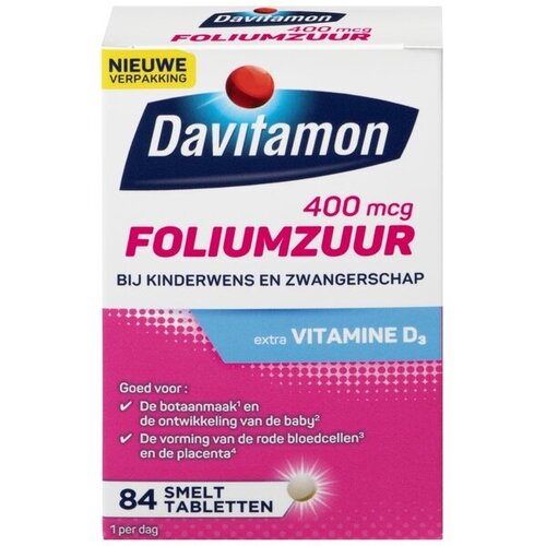 Davitamon Davitamon 400 Mcg - Folimzuur 84 Smelttabletten