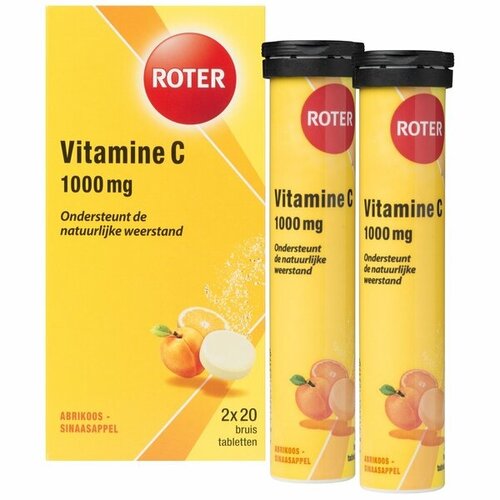 Roter Roter Vitamine C Abrikoos/Sinaasappel - 1000mg 2x20 Bruistabletten