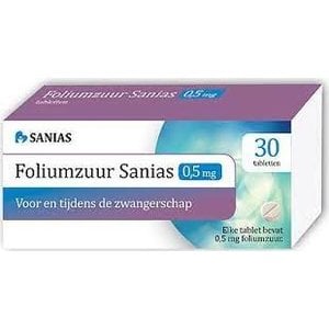 Sanias Sanias - Folimzuur 0,5mg 30 Tabletten