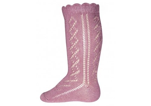 Ewers Ewers - Knee High socks crochet lace dusty rose
