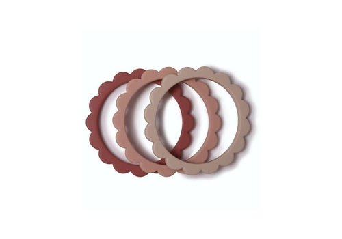 Mushie Mushie - Flower bracelet (3pack) Blush/Rose/sh. Sand