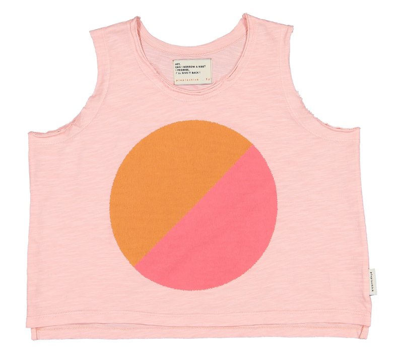 Piupiuchick - Sleeveless t-shirt pick w/ multicolour circle