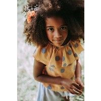 Blossom kids - Top with volant Big Polka - woven - Apricot