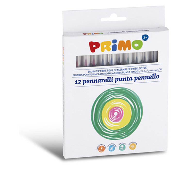 Primo - 12 viltstiften uitwasbaar dun 4mm