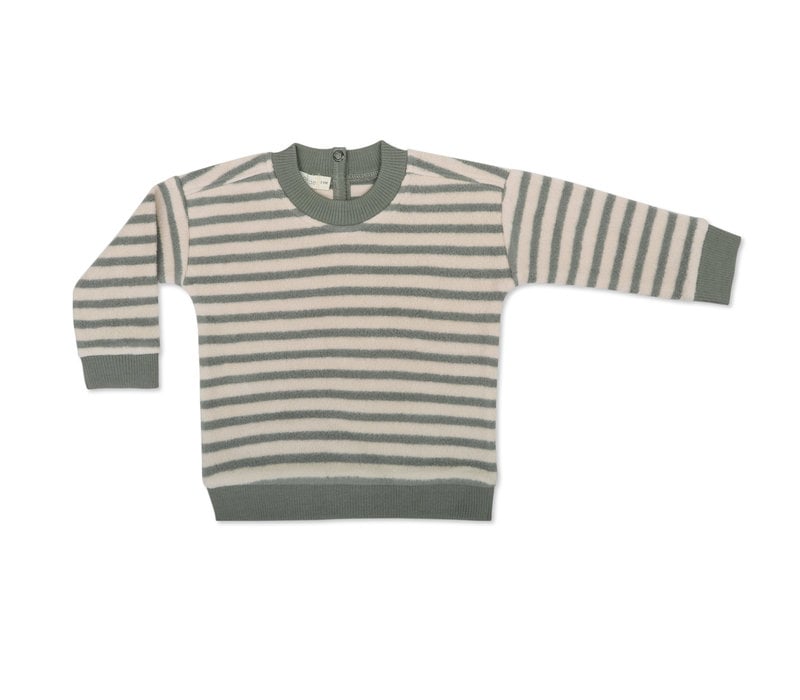 Phil & Phae - Teddy baby sweater stripe Eucalyptus 223193
