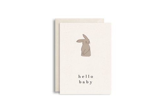 Studio bydiede Wenskaart Hello Baby - konijn