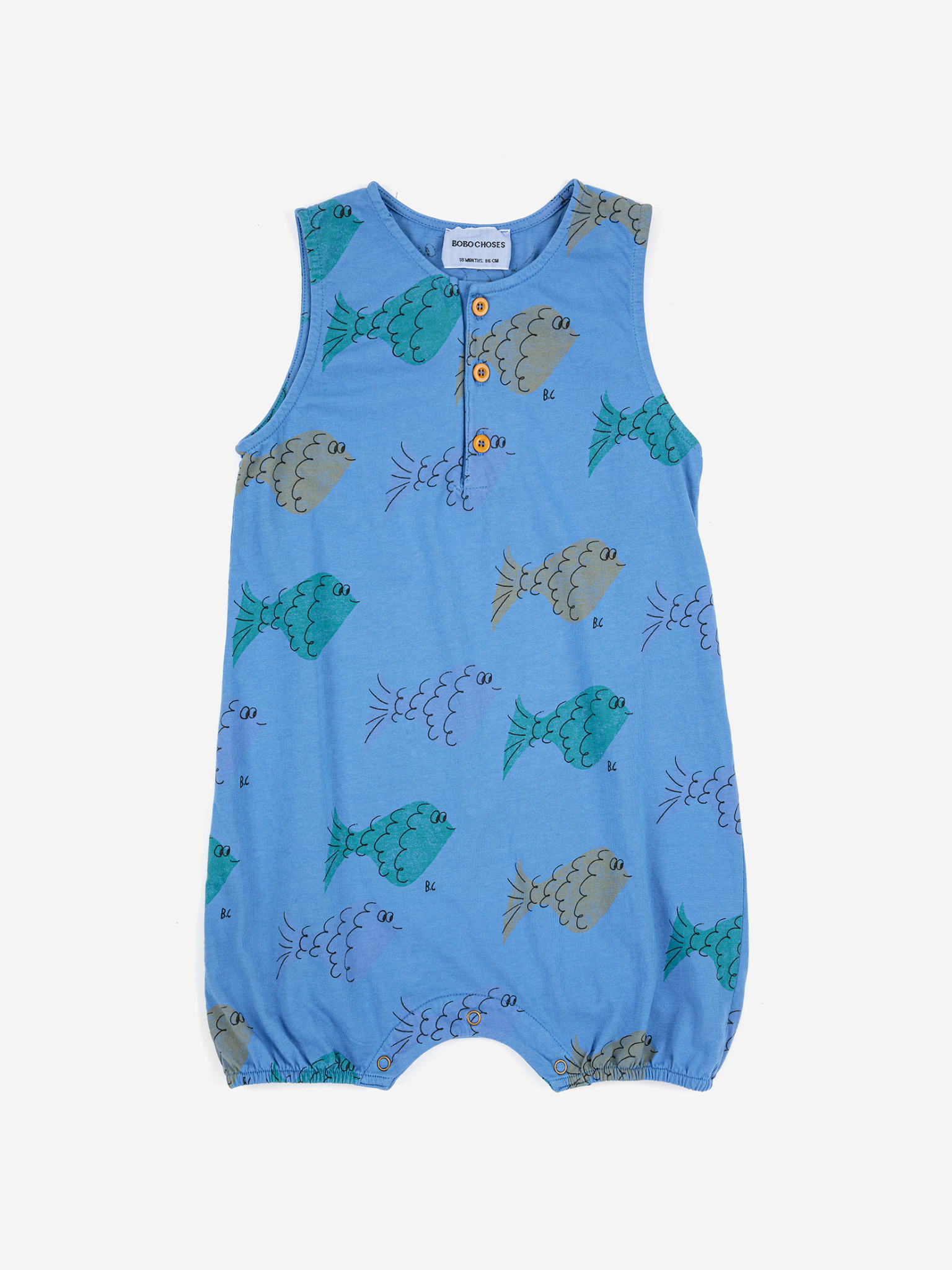 Bobo choses - Multicolor Fish all over playsuit - 3 month-1