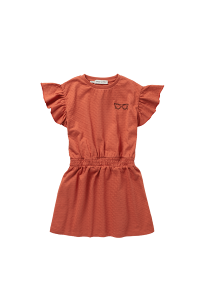 Sproet & Sprout - Dress ruffle sleeves shades Biscotti - 10 year