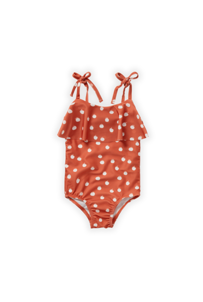 Sproet & Sprout - Swimsuit straps tomato print Tuscany red 766