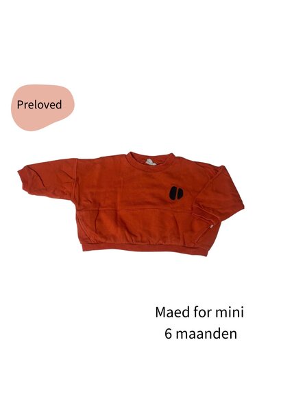 Maed for Mini sweater red logo maat 68