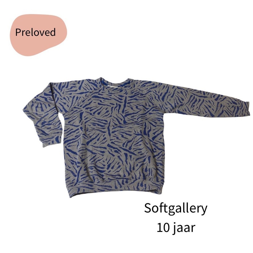 Soft Gallery sweater blue print maat 140-1