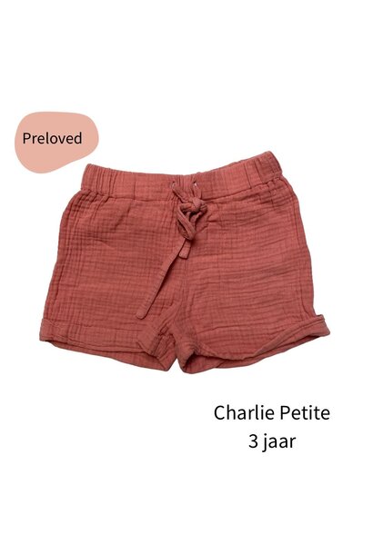 Charlie Petite Short Linnen rose maat 98