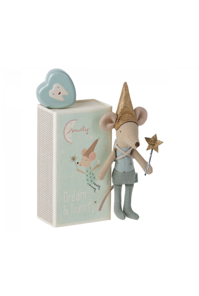 Tooth fairy mouse in matchbox - Blue