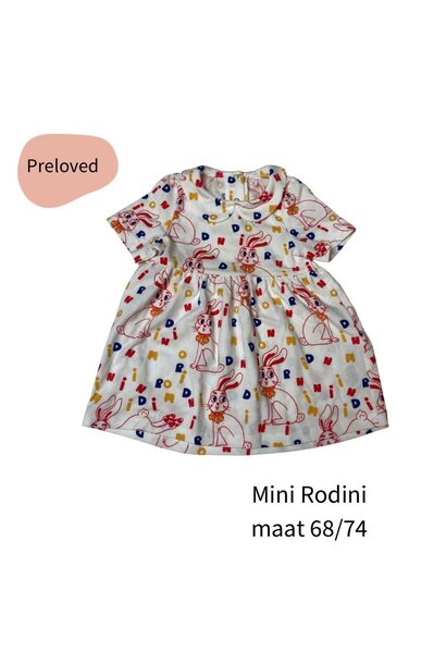 mini rodini jurk konijn maat 68/74