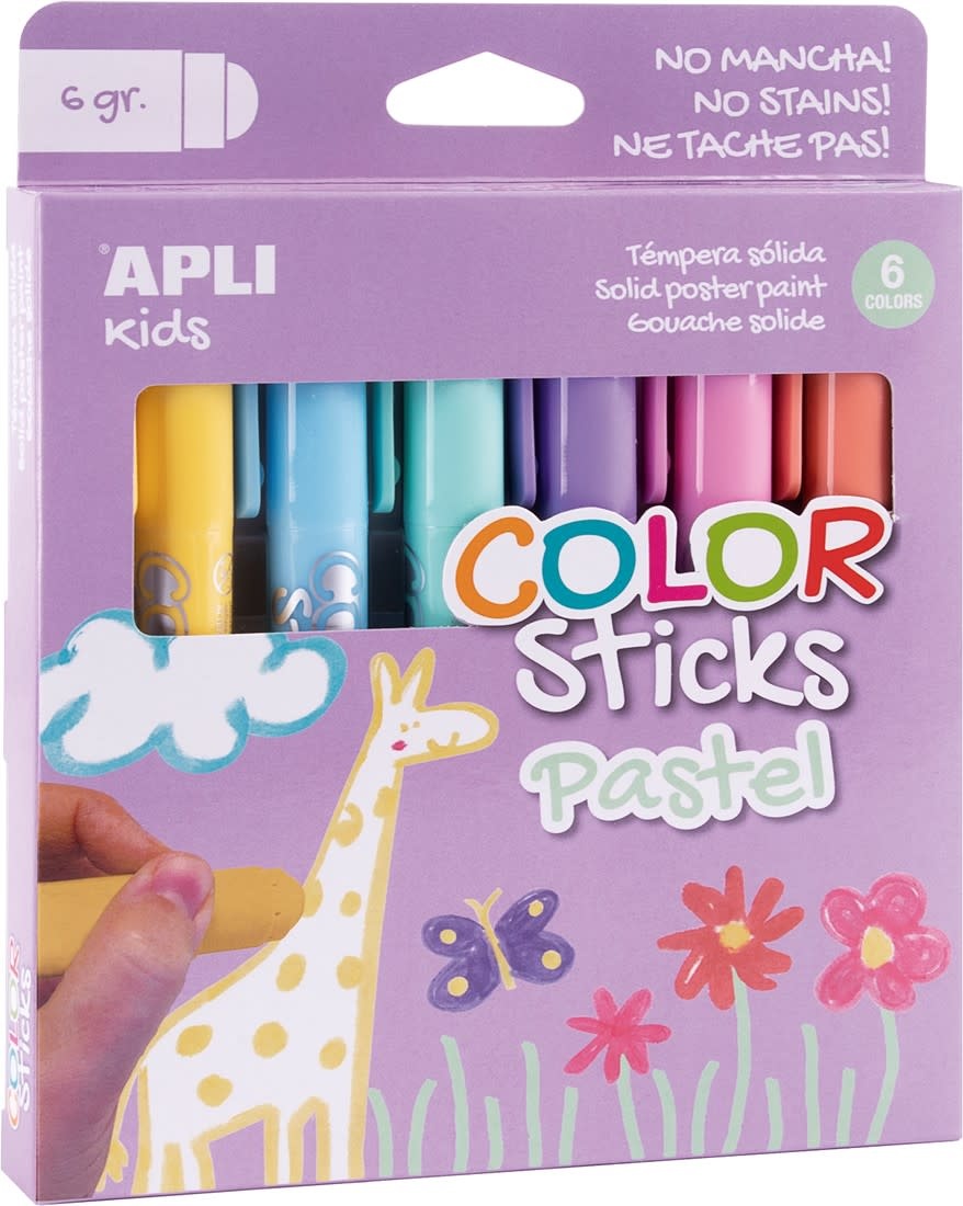 APLI - Color Stick Pastel 6  kleuren-1