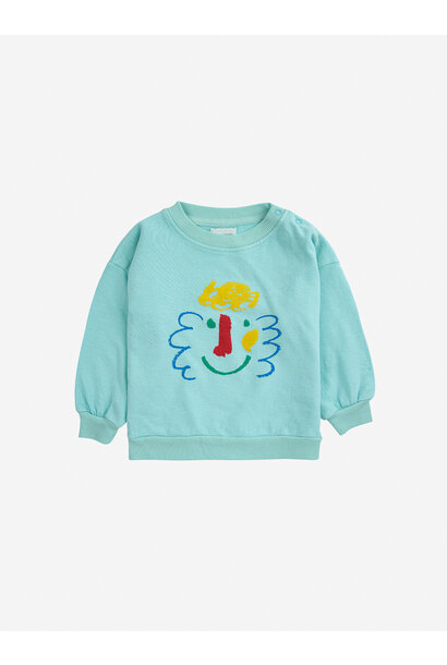 Baby Happy Mask sweatshirt light blue