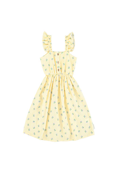 Long dress  yellow stripes w/ little flowers