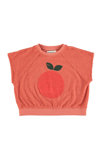 Sleeveless sweatshirt terracotta - apple print