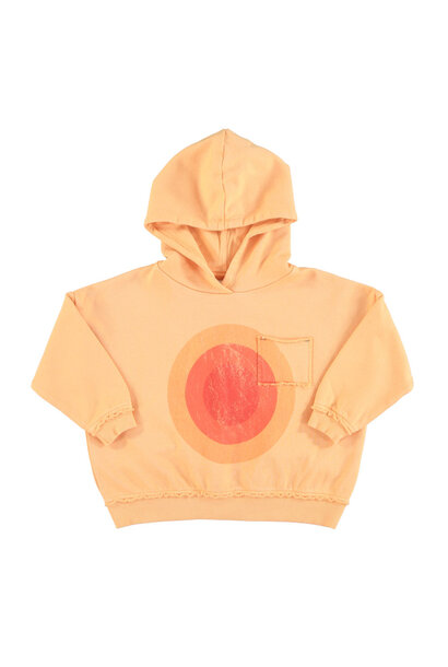 Hooded sweatshirt peach - multicolor circles print