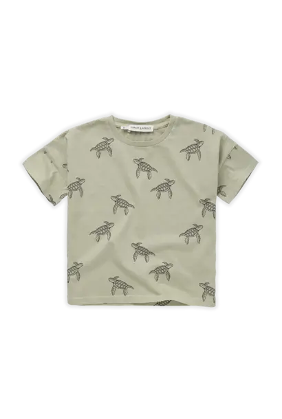 T-shirt wide Turtle print Aloe Vera