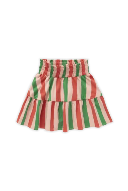 Skirt ruffle Stripe Coral