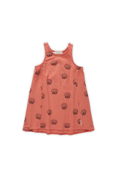 Dress loose Shell print Coral