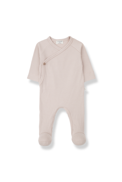 Pauline Rib onesie met voetjes  Nude