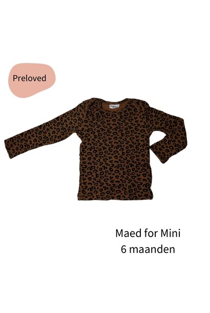 Maed for mini longsleeve chocolat leopard maat 68